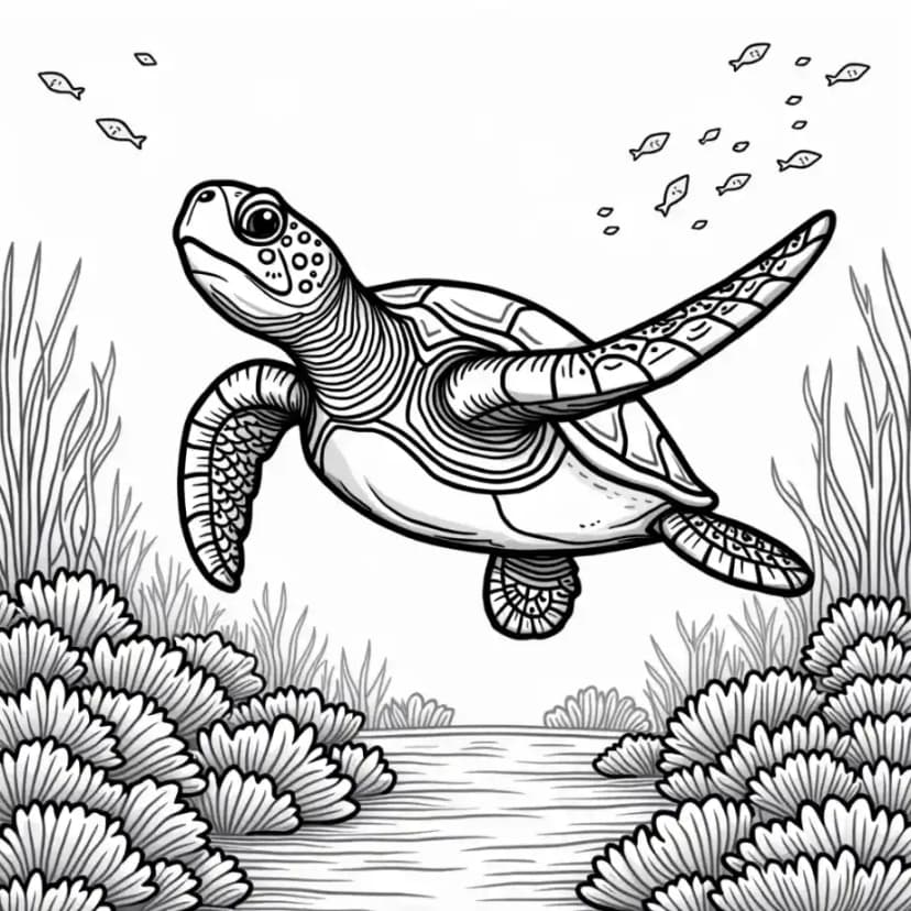 Sea Turtle Coloring Page